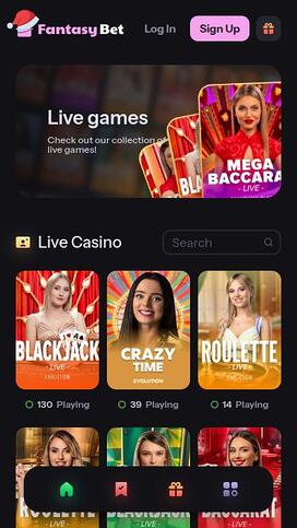 FantasyBet Casino Live Dealer Mobile