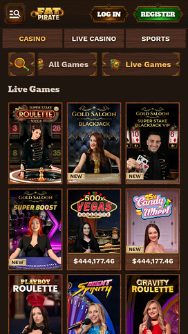 FatPirate Casino Mobile Live Dealer