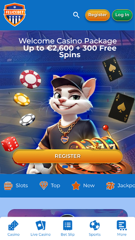 Homepage screenshot of Felicebet Casino for Mobile