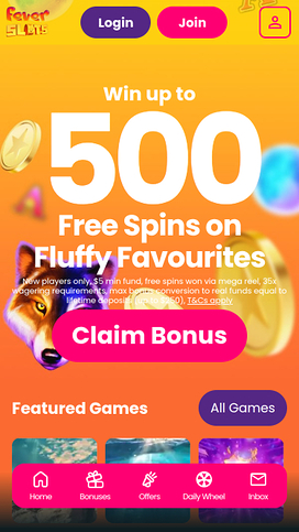 Fever Slots Casino Mobile Homepage