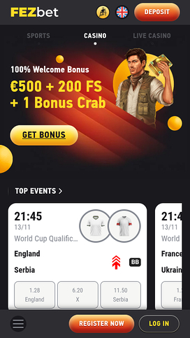FEZbet Casino Mobile Homepage