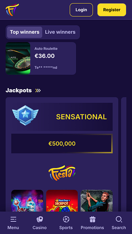 Jackpot móvil del casino Fiestaslots