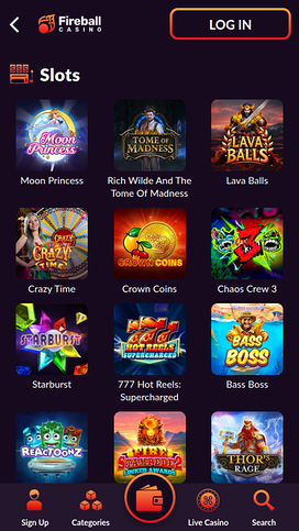 Fireball Casino Mobile Games