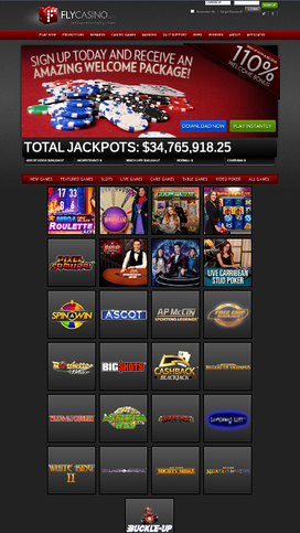 Fly Casino Mobile Homepage