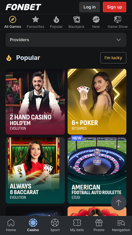 Fonbet Casino Mobile Live Dealer