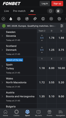 Fonbet Casino Mobile Sports
