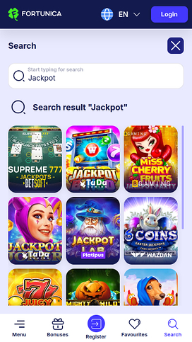 Fortunica Casino Mobile Jackpot