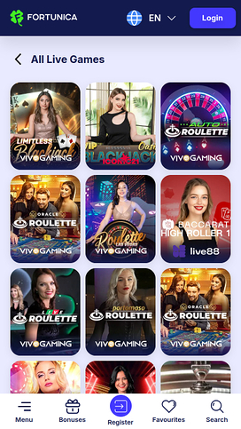 Fortunica Casino Mobile Live Dealer