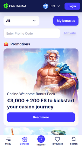 Fortunica Casino Mobile Promotions