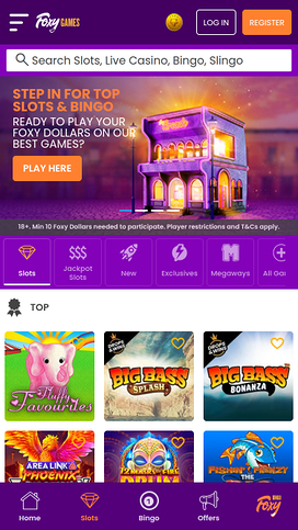 Foxy Games Casino Mobile Homepage