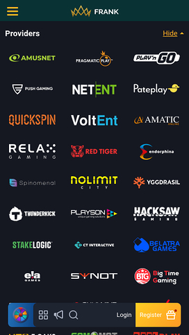 Frank Casino mobilspelutvecklare