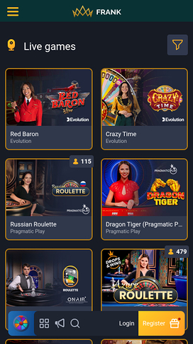 Frank Casino Mobil Live Dealer