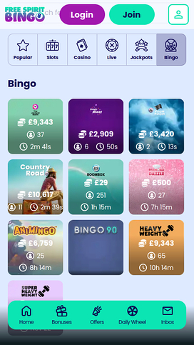 Free Spirit Bingo Mobile Bingo