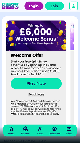 Free Spirit Bingo Mobile Promotions