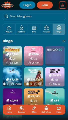 Freebet Casino Mobile Bingo