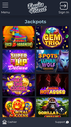 Fruits 4 Real Casino Mobile Jackpot