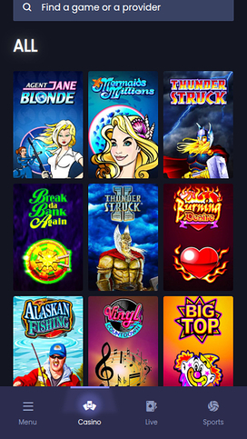 Games screenshot of FunkyJackpot Casino for Mobile