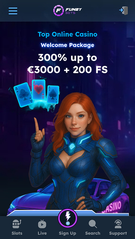 FunzyBets Casino Mobile Homepage