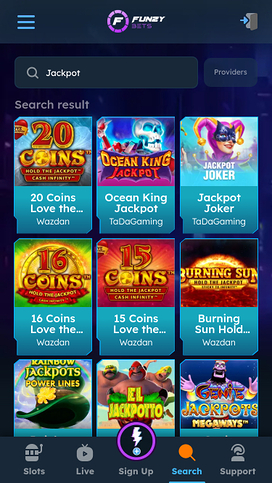 FunzyBets Casino Mobile Jackpot