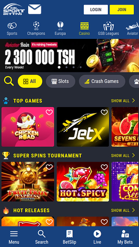 Gal Sport Betting Casino Mobile Homepage