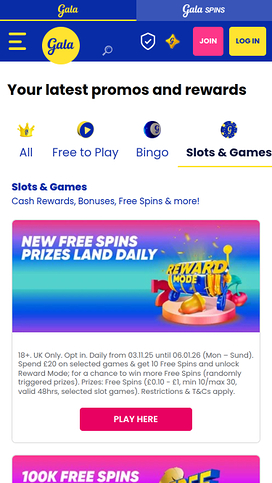 Gala Spins Mobile Promotions