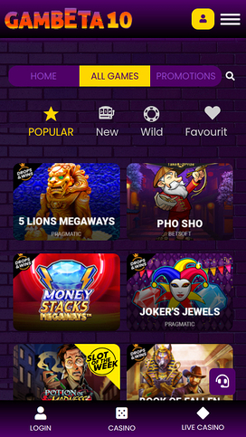 Gambeta10 Casino Mobile Games