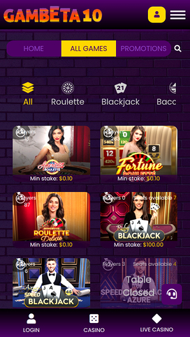 Gambeta10 Casino Mobile Live Dealer