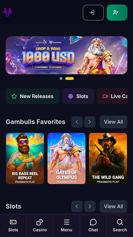 Gambulls Mobile Homepage