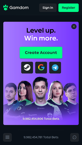 Gamdom Casino Mobile Homepage