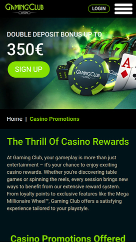 Gaming Club Casino Mobile Promotions