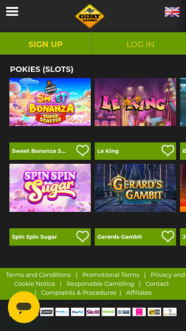 Gday Casino Mobile Games