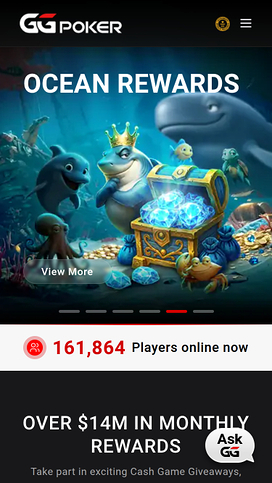 GGpoker Casino homepage mobiel