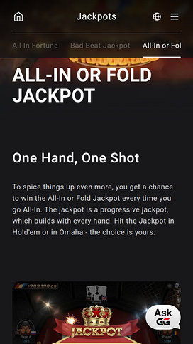 GGpoker Casino jackpot mobiel