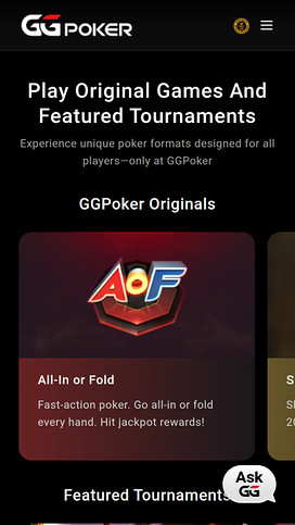 GGpoker Casino-toernooien op mobiel