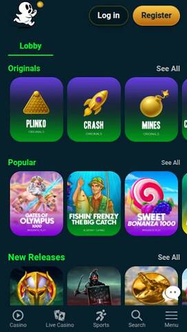 Ghostino Casino Homepage Mobile
