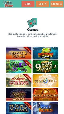 Giant Spins Casino Mobile Games