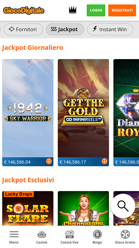 Gioco Digitale Casino Mobile Jackpot