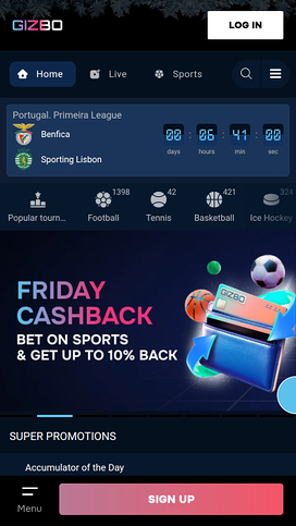 Deportes móviles del casino Gizbo