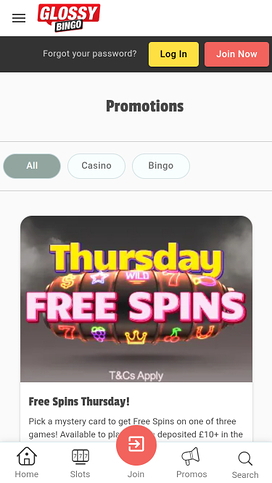 Glossy Bingo Mobile Promotions