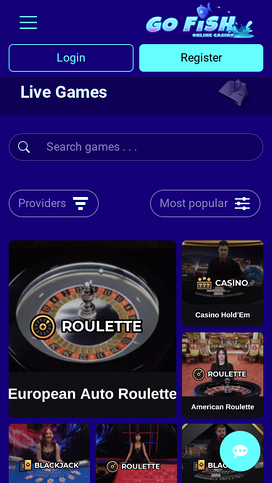 Go Fish Casino Mobile Live Dealer