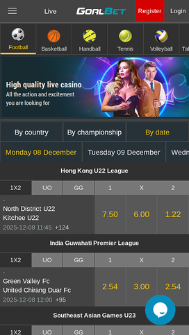 Goalbet Casino Mobile Homepage