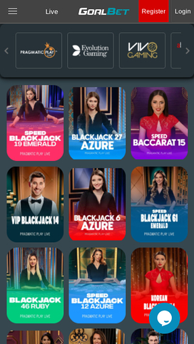Goalbet Casino Mobile Live Dealer