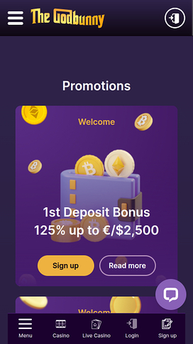 GodBunny Casino Mobile Promotions