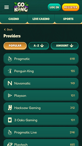 Desarrolladores de juegos móviles de GoKong Casino