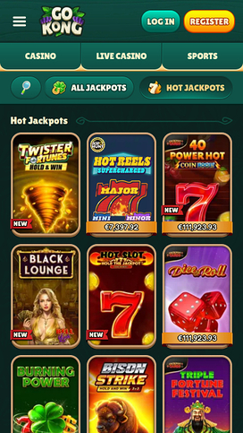 Jackpot móvil del casino GoKong