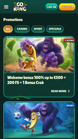 Promociones móviles de GoKong Casino
