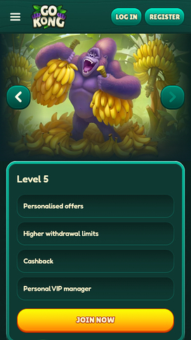 Captura de pantalla VIP de GoKong Casino para dispositivos móviles