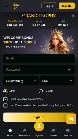 Golden Crown Casino Mobile Homepage
