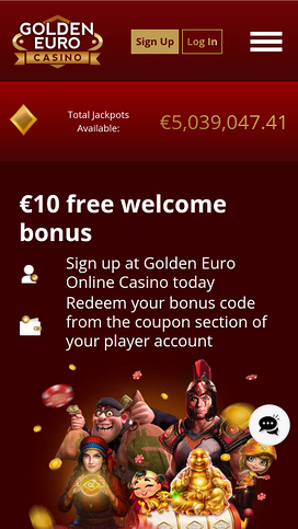 Golden Euro Casino Mobile Homepage
