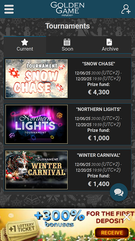 Golden Game Casino Mobile Tournaments
